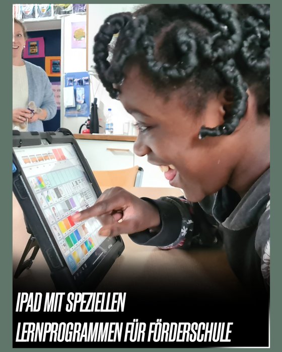 iPad mit speziellen Lernprogrammen für Förderschule